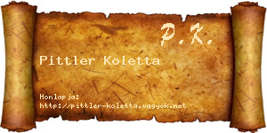 Pittler Koletta névjegykártya